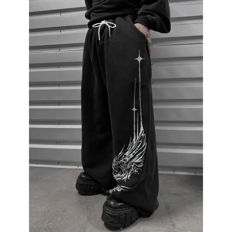 2026 Men's Gothic Print Casual Jogging Sport Pants Multifunctional Couple Pants Fashion Hip Hop Pants Comfortable Sport Pants