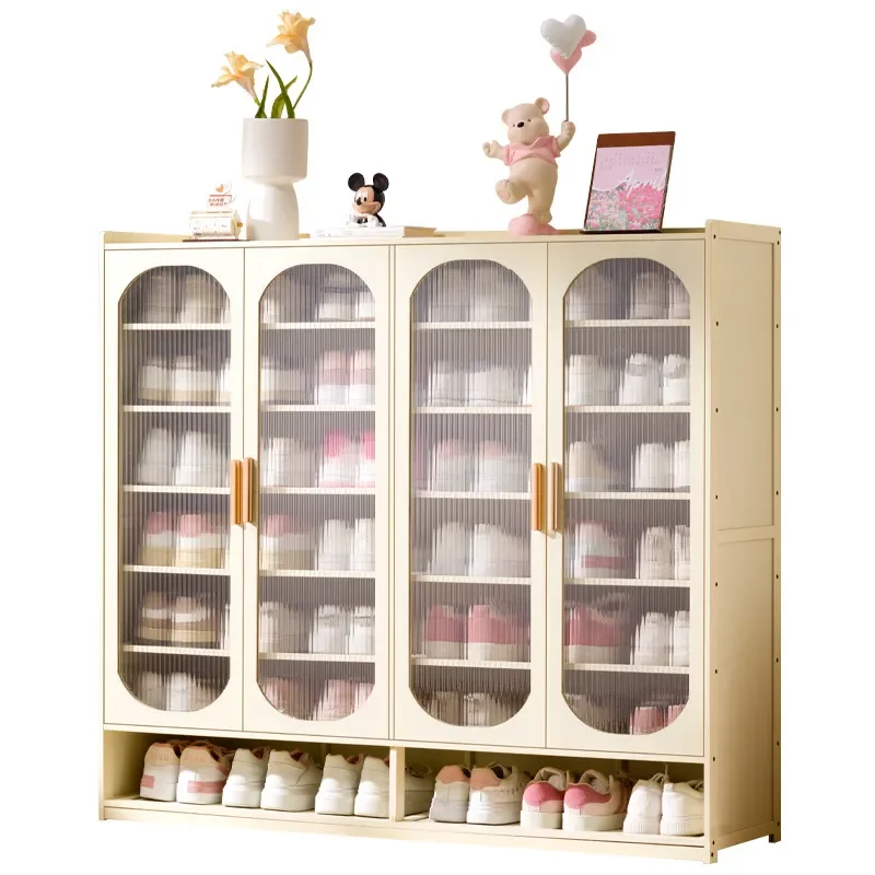Multi Layer Shoe Cabinet with Dustproof Door Large Capacity Storage Rack for Entryway Hallway Floor Standing Organizer