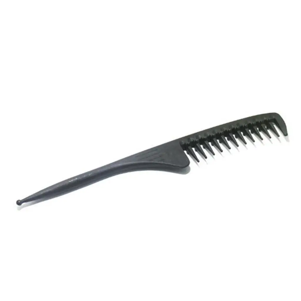 Carbon Wide Rake Comb with Tail-Strand Waves Strand Waver Texture Hairstyle Comb Outs De Wet Hair No Stumps No