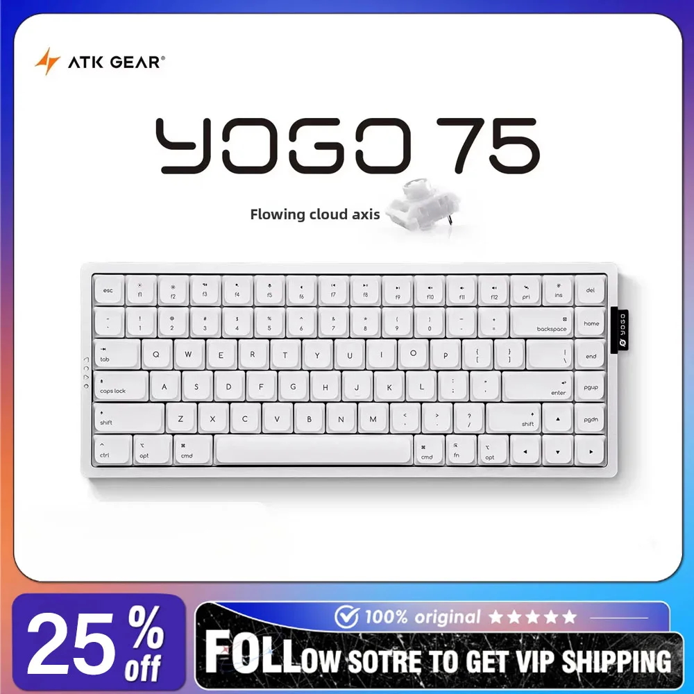 ATK YOGO 75 Series Low Switch Mechanical Keyboard Wireless Three Mode Gasket Structure CNC Aluminum YOGO 75 PRO Keyboard