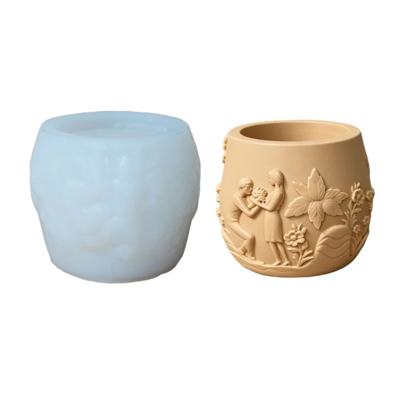 Artistic Couple Designs Silicone Mould For Handmade Resin Flower Pots For Lovers