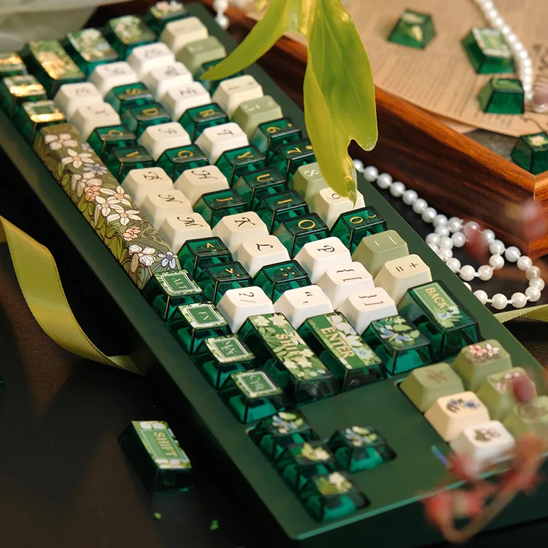 Spring Anthem Keycaps FC Height Five-Sided Sublimation Keycaps PBT High Transparency PC Keyboard Keycaps
