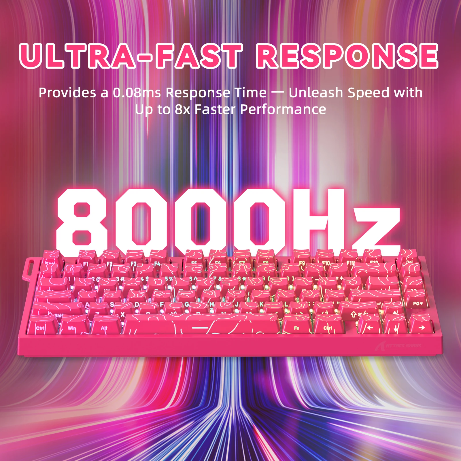 ATTACK SHARK R82 HE Wired 75% Gaming Keyboard, Magnetic Switch, 8000Hz Polling Rate, Ultra-Precision 0.005mm RT Tech, RGB Backli
