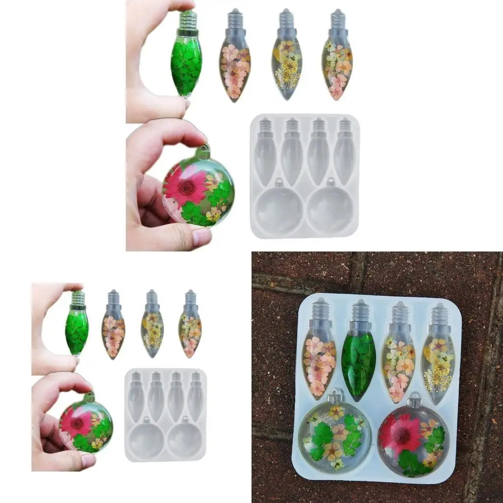 195C Silicone Light Bulb Molds DIY Craft Supply Christmas Keychain Pendant Resin Mold
