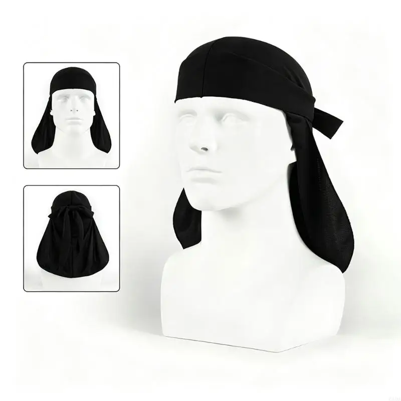 Lightweight Durag Outdoor Head Scarf Cap with Breathable Neck Cover 6XDA