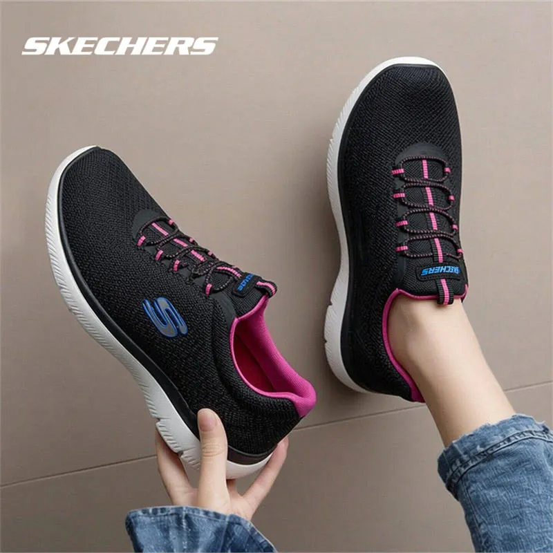Womens Casual Walking Shoes 12980-NVHP Navy Hot Pink Breathable Mesh Upper Soft Cushion Comfort Insole Lightweight Flexible Outs