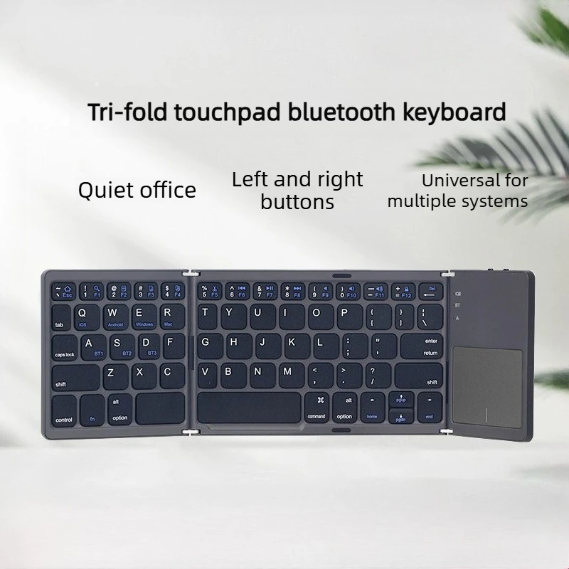 Tri-fold Bluetooth Keyboard with Touchpad for Tablet Laptop Wireless Keyboard Portable Mini Keyboard Travel Portable Keypad Gift