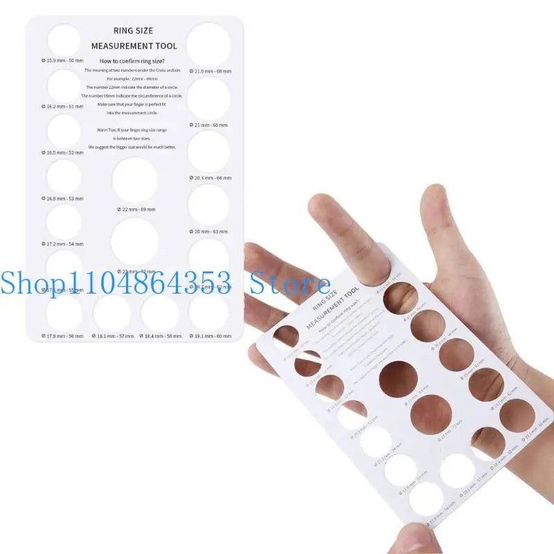 652F 5pcs Ring Measuring Cardboard Finger Size Screening Tool Diameter Circumference Card Table European American Ring Size