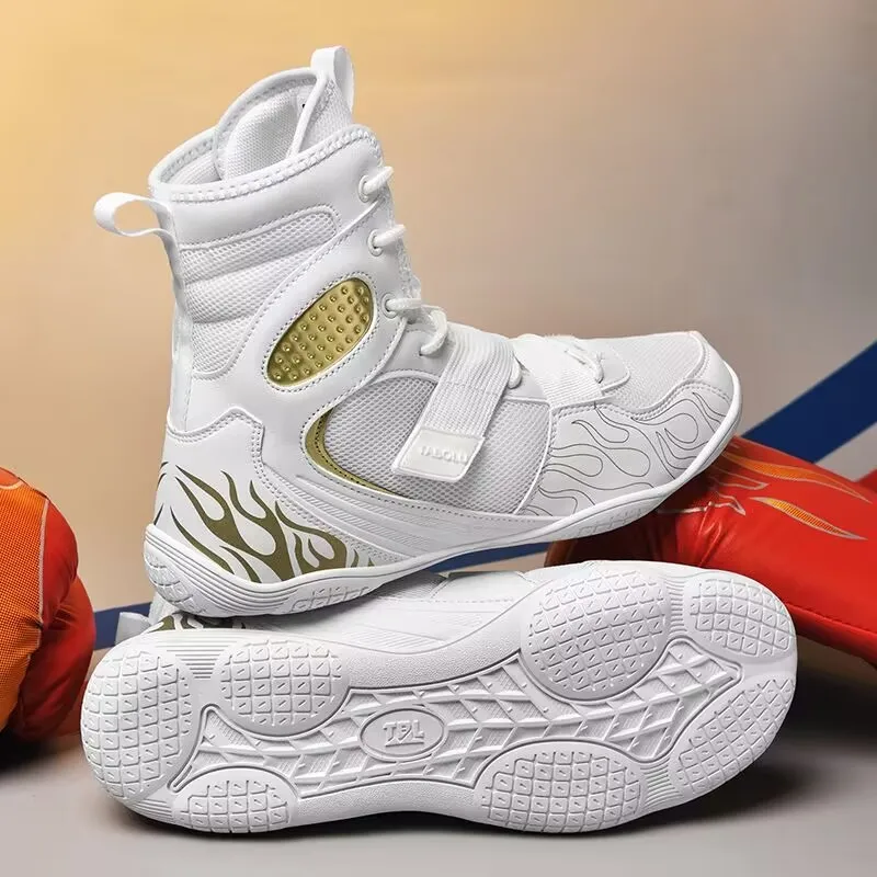 New Arrival Anti Slip and Breathable Men's Fitness and Training ShoesLightweight and Non Slip Men's High Top Boxing Shoes