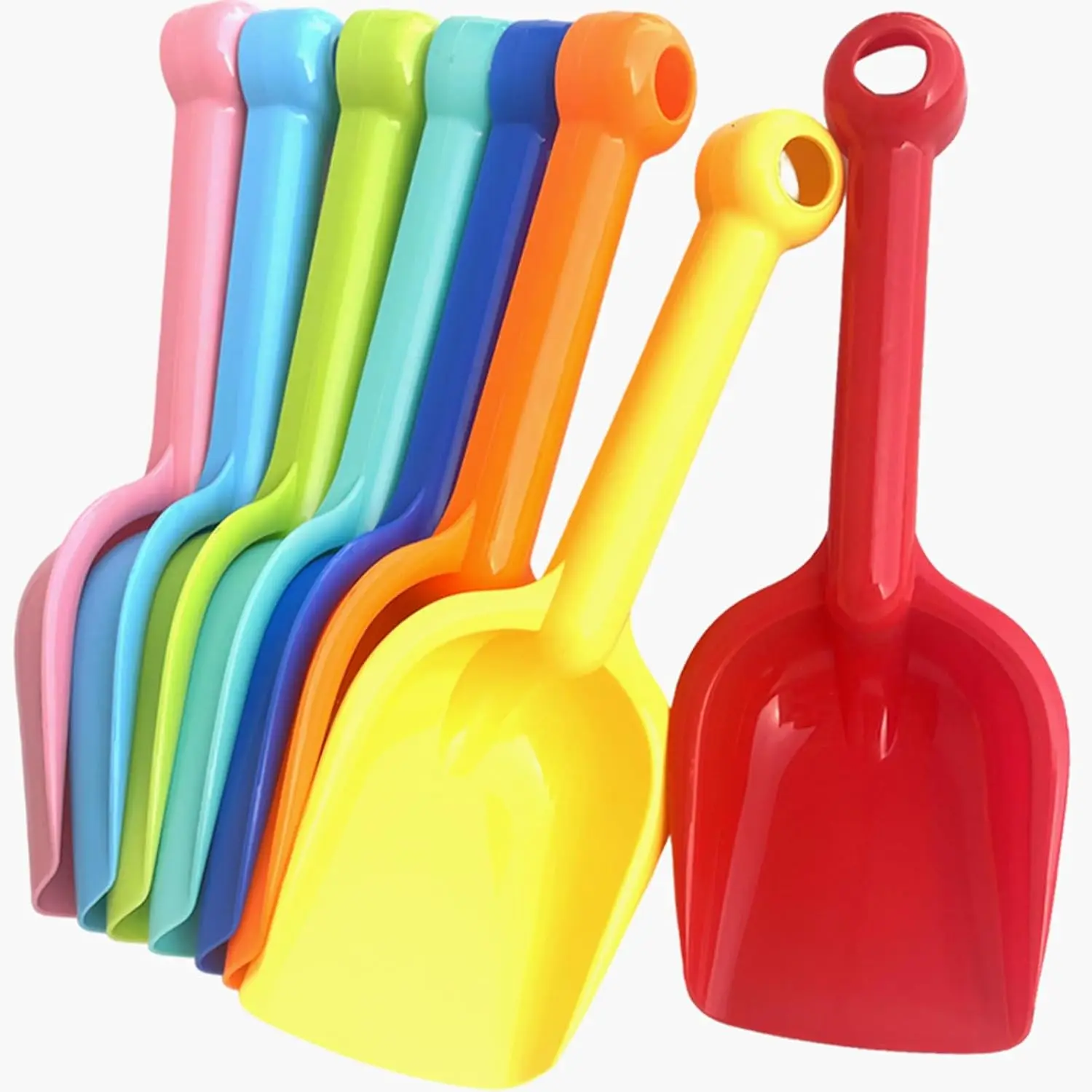 8 Pack Heavy Duty Plastic Beach Shovels for Kids Toddlers, Sand Scoop Trowel Toys, Garden Digging Snow Accessories