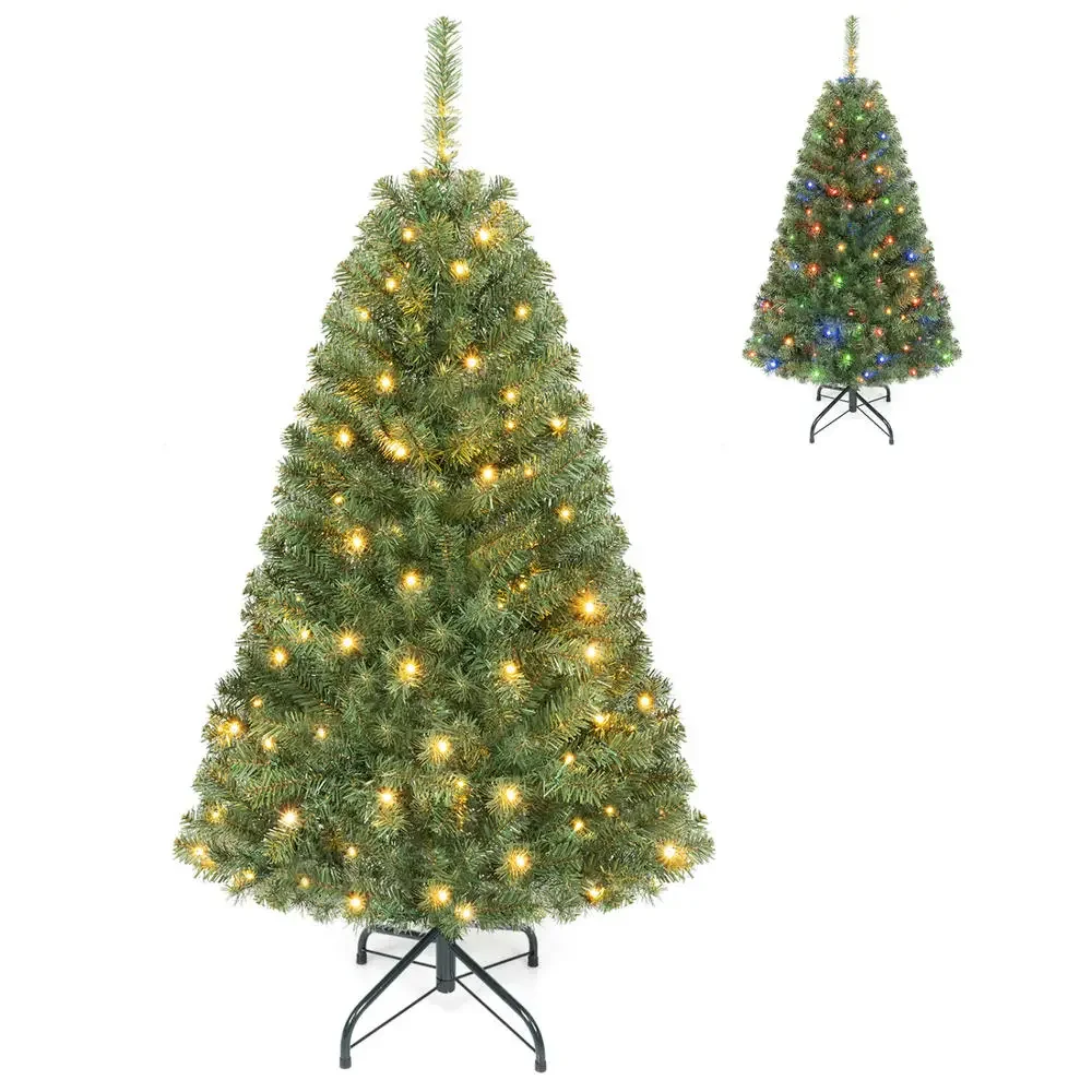 4 Ft Artificial Christmas Tree, PVC Branches, Folding Metal Stand, Holiday Decor For Living Room