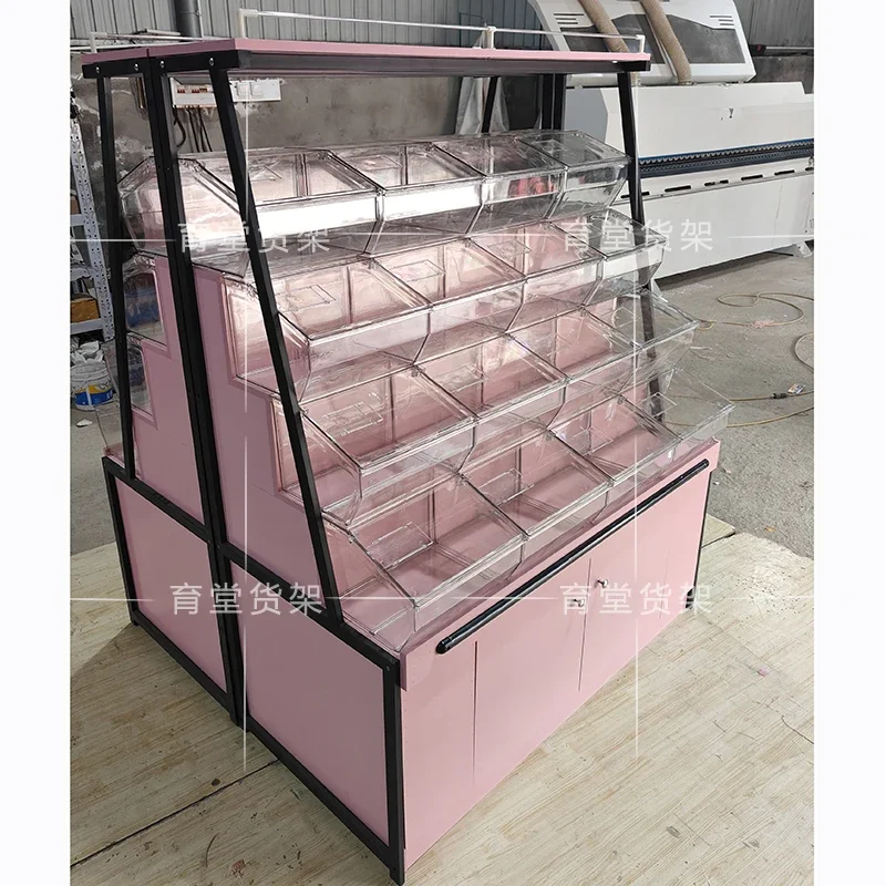 Supermarket loose snacks shelves dried fruit candy grains biscuits display cabinet snack food multi-layer display rack commercia
