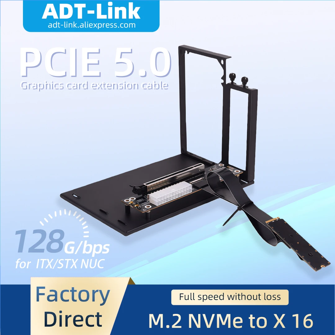 ADT-Link M.2 M Key to PCI-E X16 GPU Dock PCIe 5.0 x4 High Speed eGPU PC Notebook Laptop to External Video Graphics Card