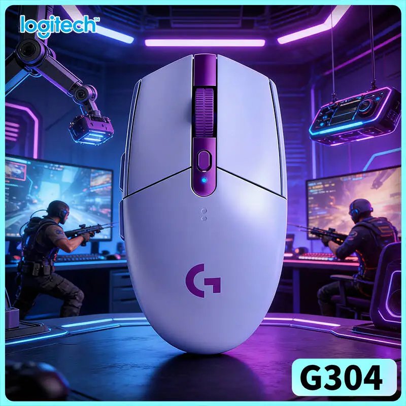 Logitech G304 Wireless Gaming Mouse LIGHTSPEED Tech 12000 DPI HERO Sensor 1ms Response 9-Month Battery School Easy Setup Users