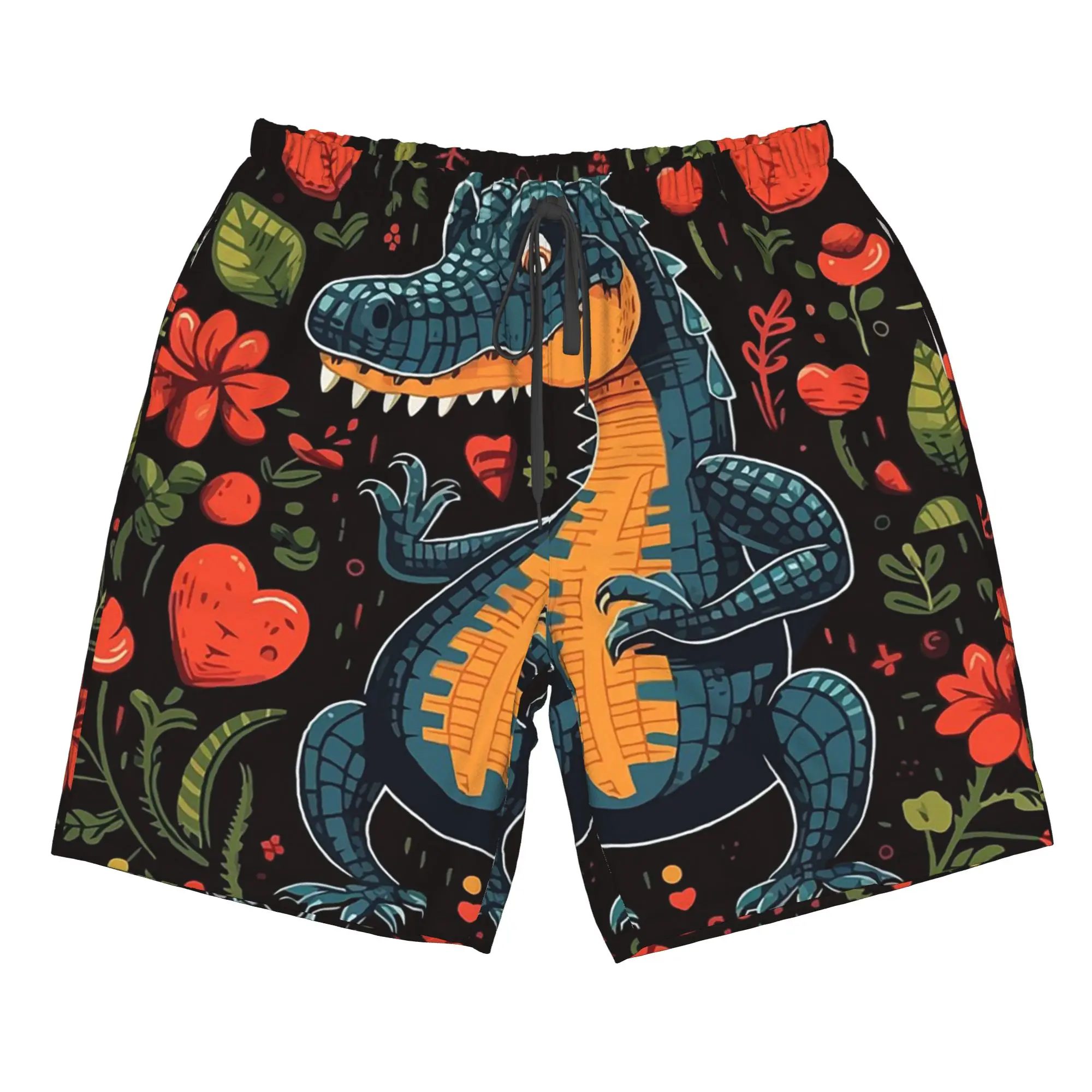 Alligator Crocodile Valentine Trunks Beach Board Shorts Casual Quick Dry Swimming Summer Men Pants