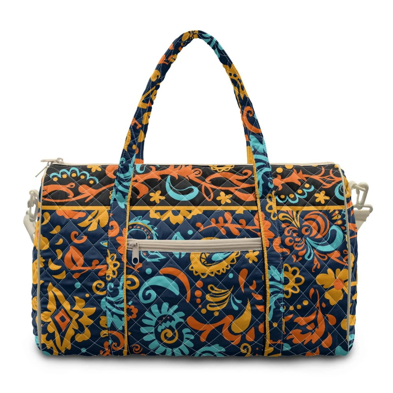 Coloranimal Colorful Floral New Trend Quilted Tote Bag Polyester Lightweight Personal Item Bag for Workout