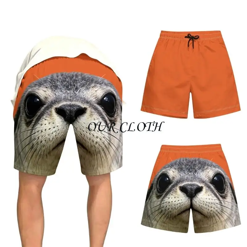 Funny Swim For Men Hairy Butt Cheek Halloween Gift Beach Shorts Hairy Legs 3D Print Fast Dry Swimwear Y1AC