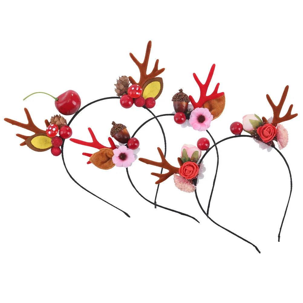 3pcs Antler Hair Hoops Christmas Headbands for Women  Festive Party Headdress, Unique Design Hair Decoration