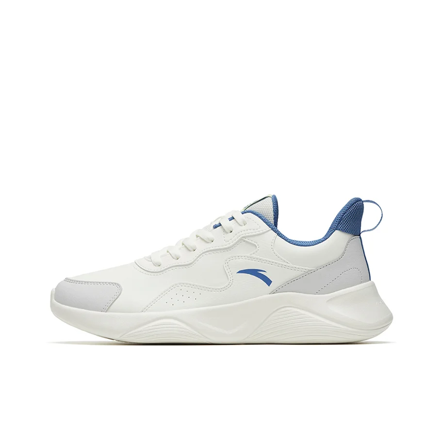 Anta Textile, Synthetic Leather Cushioning Abrasion Resistant Support Low top Running Shoes Men's White Gray 912245527-3