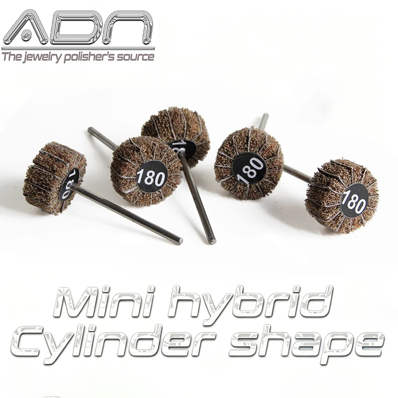 ADN Hybrid Cylinder Emery Wheel Scotch-brite & Abrasive Cloth Flap Wheel Rotary Tool Jewelry Metal Sanding Finishing Bit