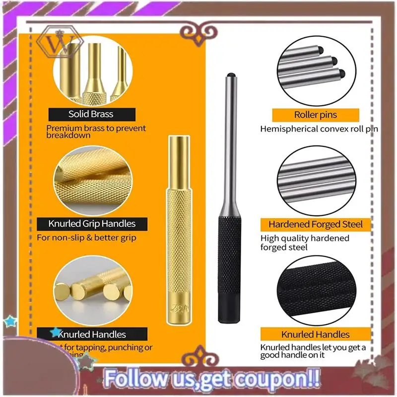 Comprehensive Roll Pin Punch Set Perfect For Automobile, Jewelry, Watches, Crafts And More
