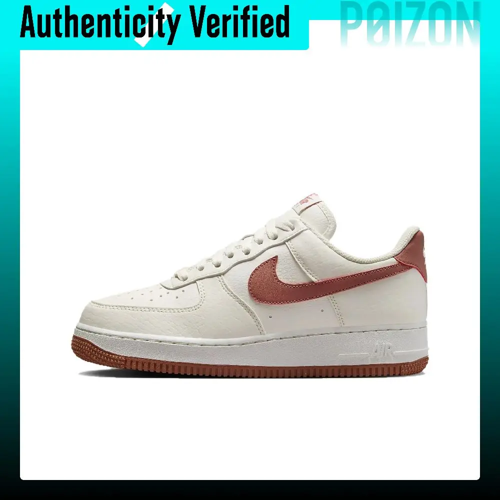 Nike Air Force 1 Skate Shoes Women's Low-top Beige/Red DC9486-105