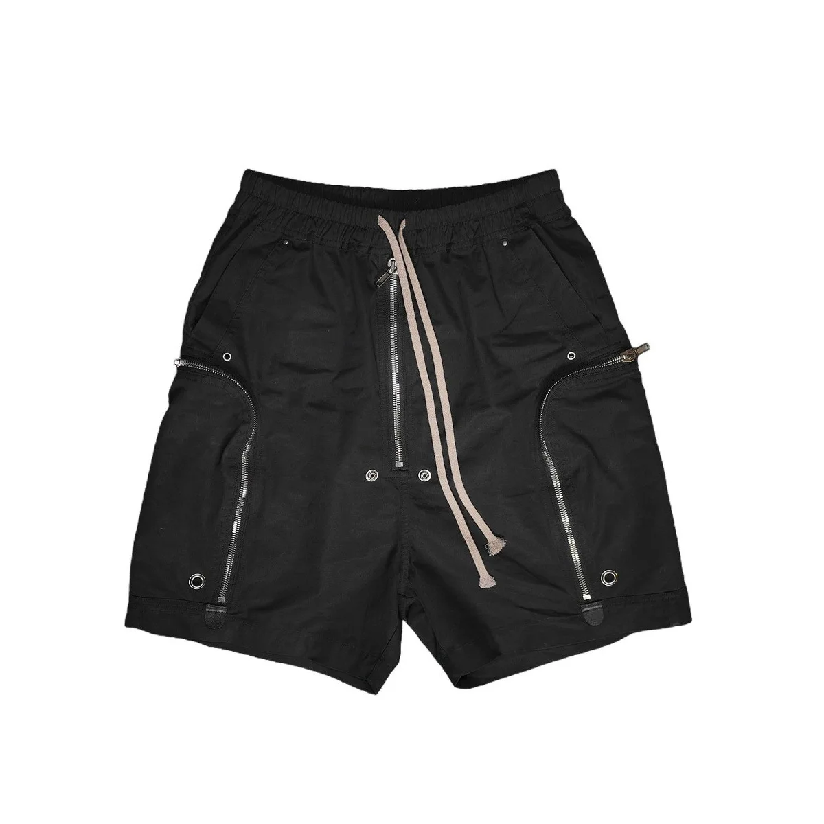 Men's Fashion Techwear Shorts With Multi Pockets High Streetwear Tactical Short Joggers Elastic Waist Summer Cargo Short Pants