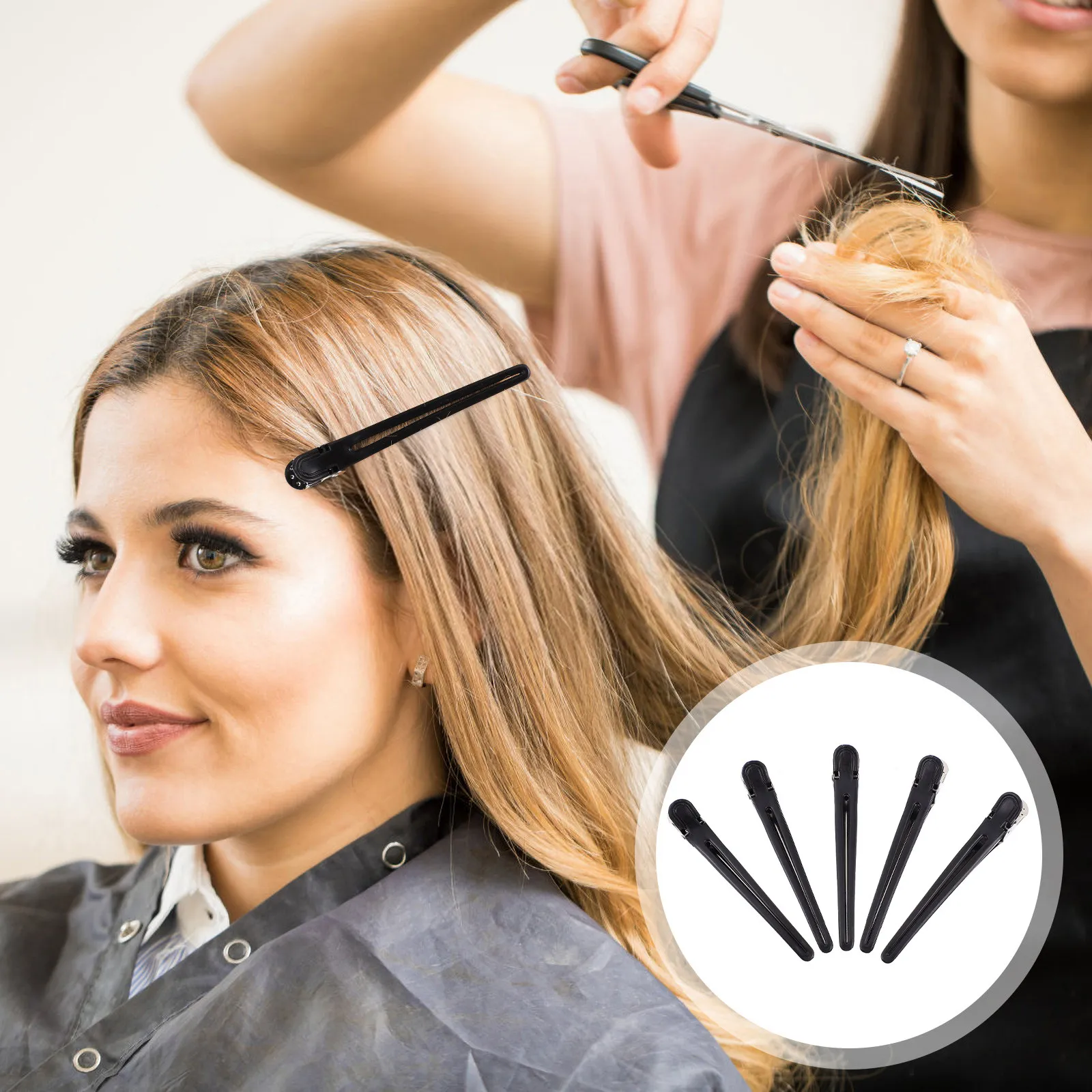 12Pcs Professional Barber Hairdressing Clips Duckbill Design Smooth Plastic Hair Partition Clips for Styling Blow Drying