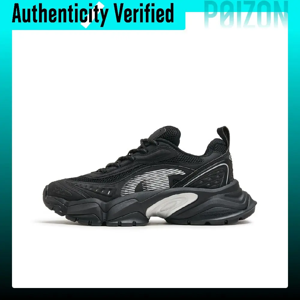 Champion Tooth Shark 2.0 Textile, Synthetic Leather Balance Low top Chunky Sneakers Men's Black/Silver White U5CFCCM60U7