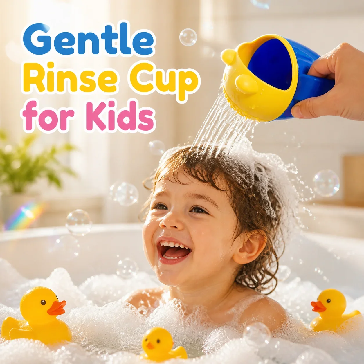 1pc Shower Cup, Cartoon Bear Shower Cup, Shampoo Cup Bathing Shampoo Ladle, Shower Spoon