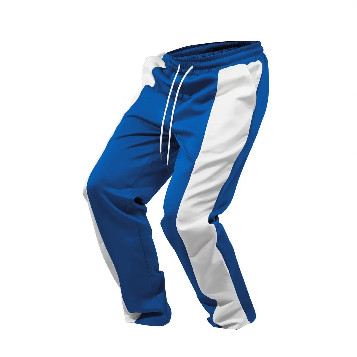Men's Wide Leg Sweatpants, European and American Men's Sweatpants, Waist Drawstring Straight Leg Loose Casual