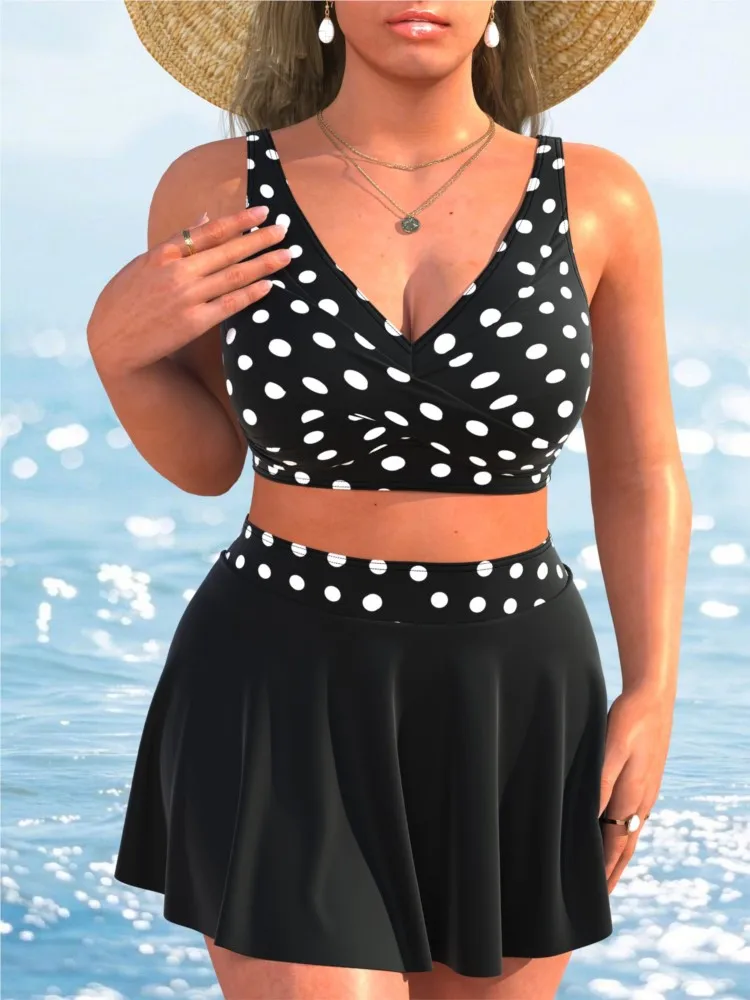 New High Waist Swimwears Tankini Set Sexy Swimsuit Women Summer Bathing Suit Bikini Set Sleeveless Beach Swimming Suit Female