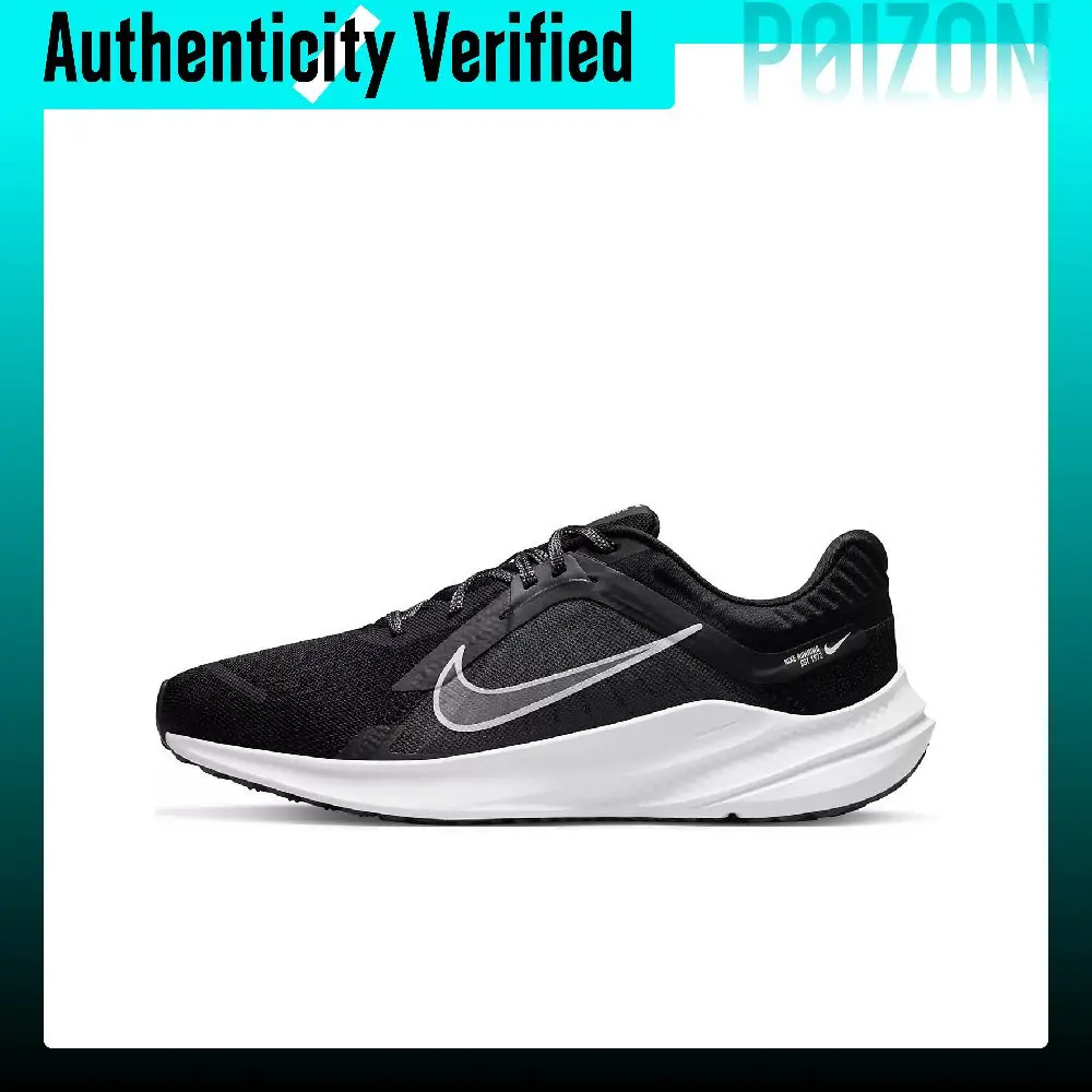 Nike Quest 5 Slip Resistant Abrasion Resistant Low top Long Distance Running Sprint Running Shoes Women's Black White DD9291-002