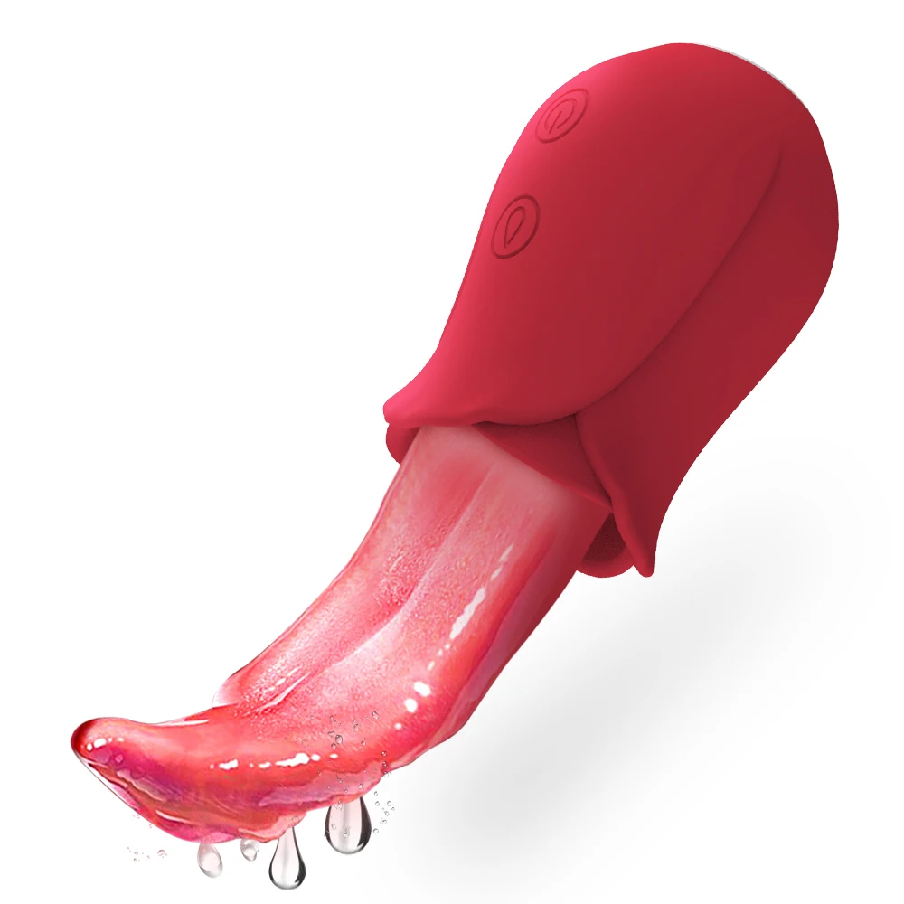 Sucking Rose Vibrator with Tongue Licking for Women Clitoral Stimulation Nipples Stimulator Female  Adult Goods Sex Toys 18+