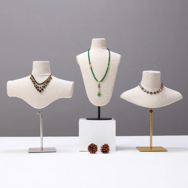 Luxury Necklace Display Stand Necklace Jewelry Display Rack Pendant Jeweler Showcase Holder Exhibitor Wholesale Bust for Jewelry