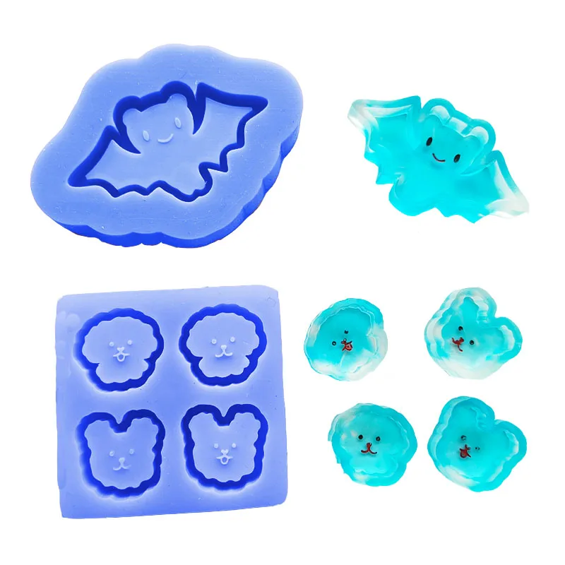 DIY Epoxy Resin Mold Silicone Bat Dog Shaker Mold Jewelry Molds Jewelry Accessories