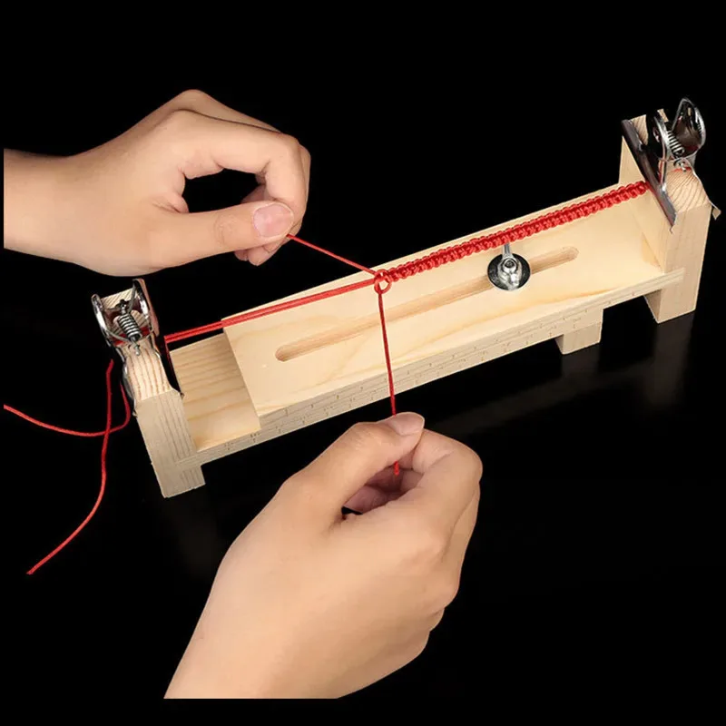 Bracelet Woven Workbench (DIY Paracord Jigs Set) - Length Adjustable Manual Wooden, Rope Weaving Maker Platform