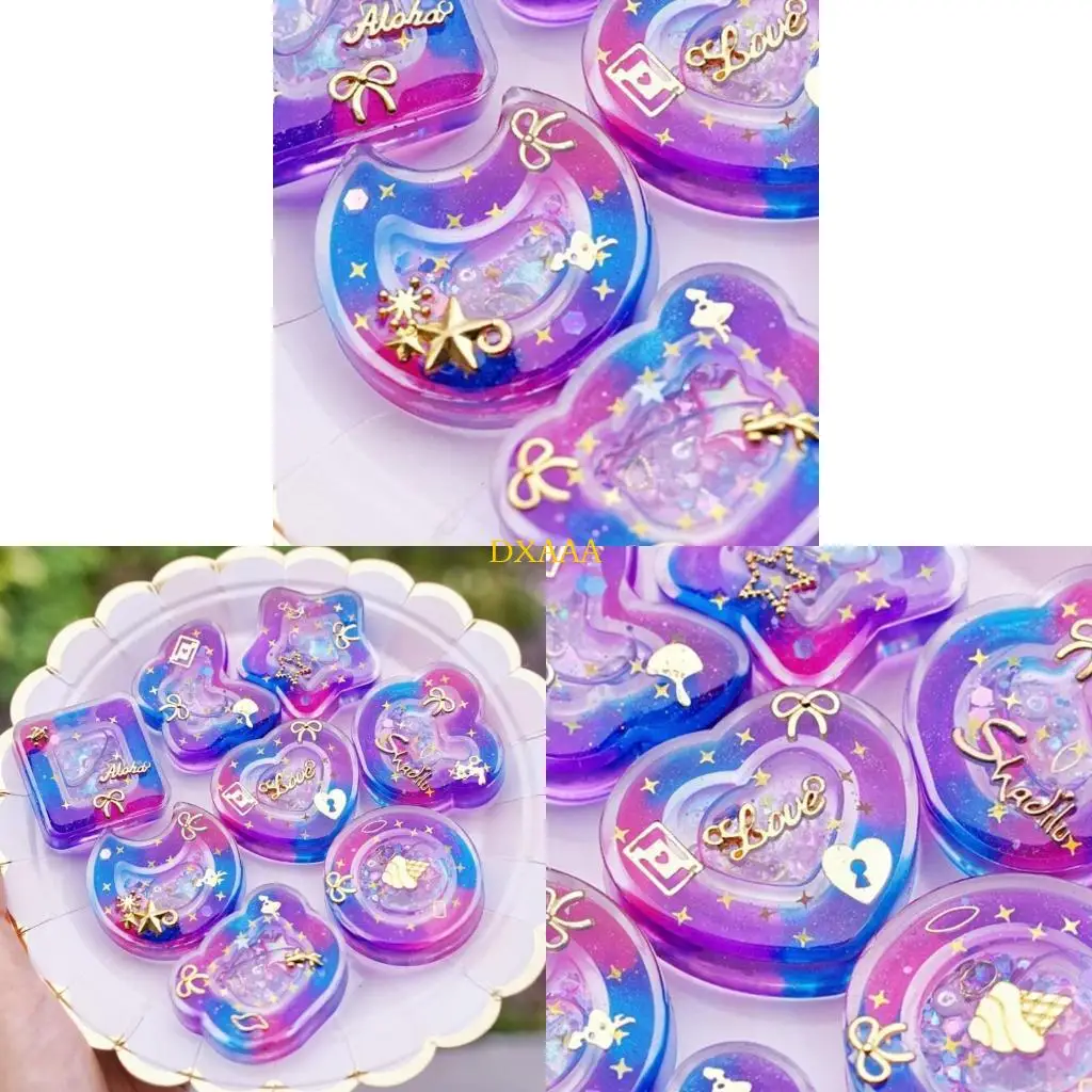 DXAA Silicone Molds Shaker Resin Epoxy Mold for DIY Keychain Jewelry Making