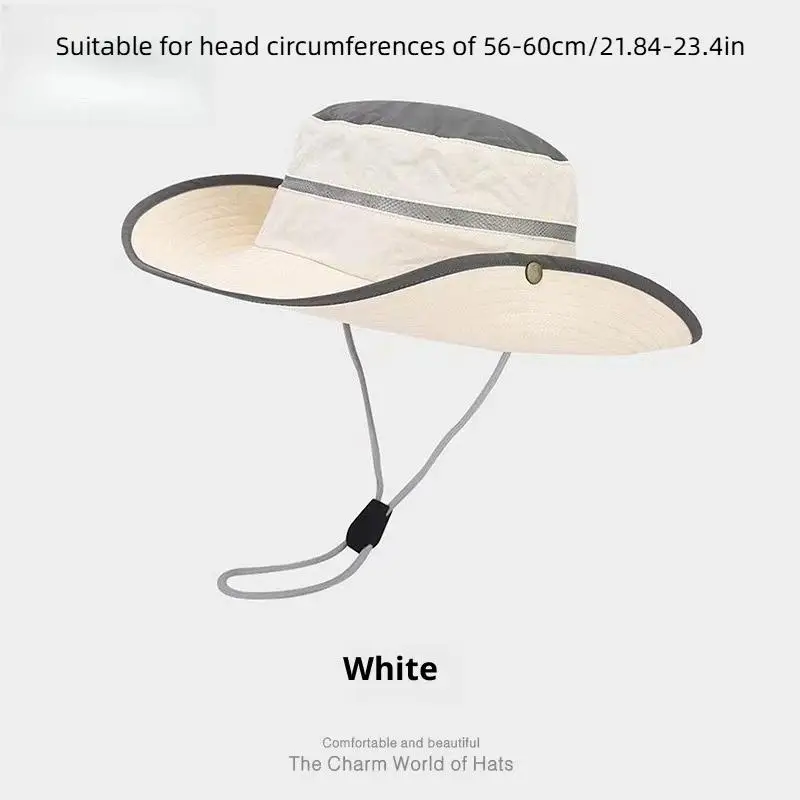 Sunscreen Fishermans Hat Outdoor Hiking Wide Brim Foldable Adjustable Camping Mountaineering Breathable Hat