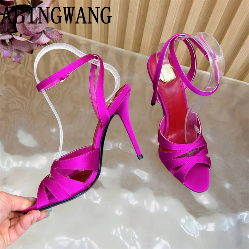 Fashion Elegant Women Slippers 2026 Summer Peep Toe Buckle Strap Ladies Slides Sexy Party Sandals Gladiator Sandalias Woman