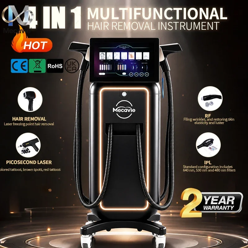 5000W 4 Waves Soprano Titanium Ice Care Device Multifunctional Painless Body Hair Removal Skin Rejuvenation 4 In 1 Beauty Device