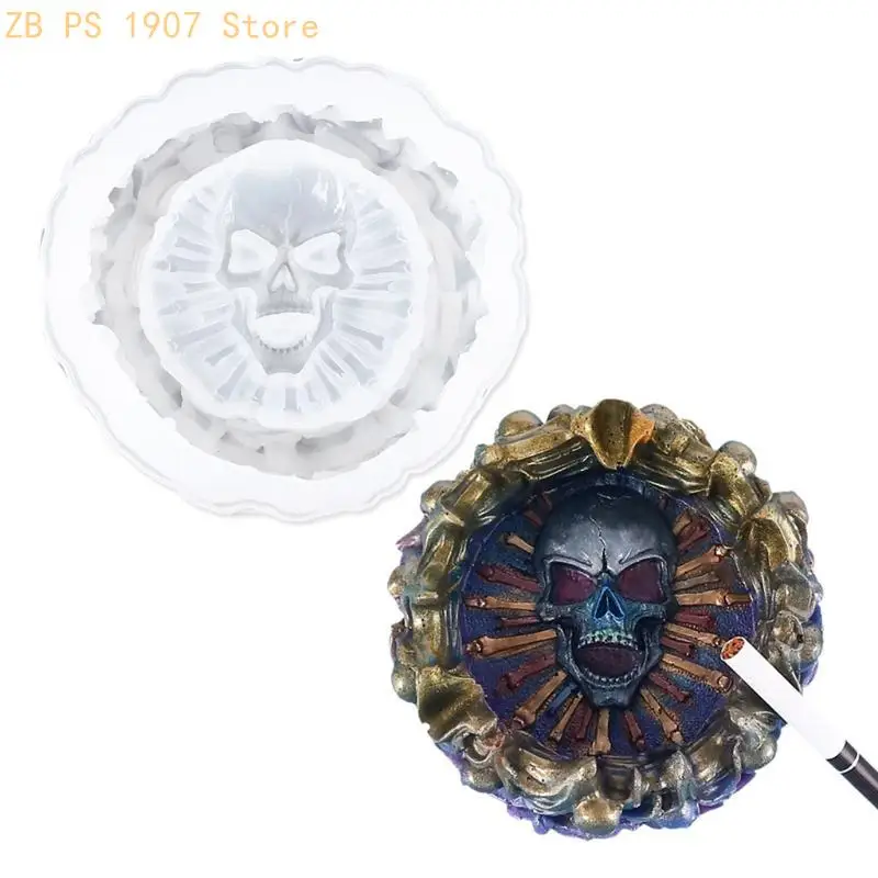 Skull Ashtray Silicone Molds Candlestick Molds Resin Crafting Molds Silicone Ornament Molds for Making Projects 55KA
