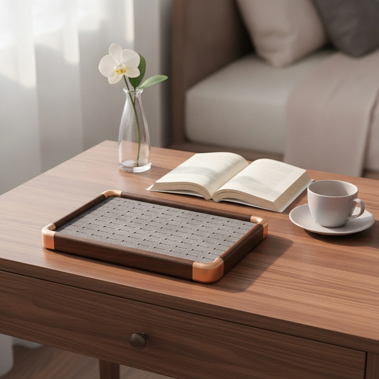 Jewelry Tray with Slots Rectangular Jewelry Display Tray Reinforced Low-Height for Dresser, Vanity