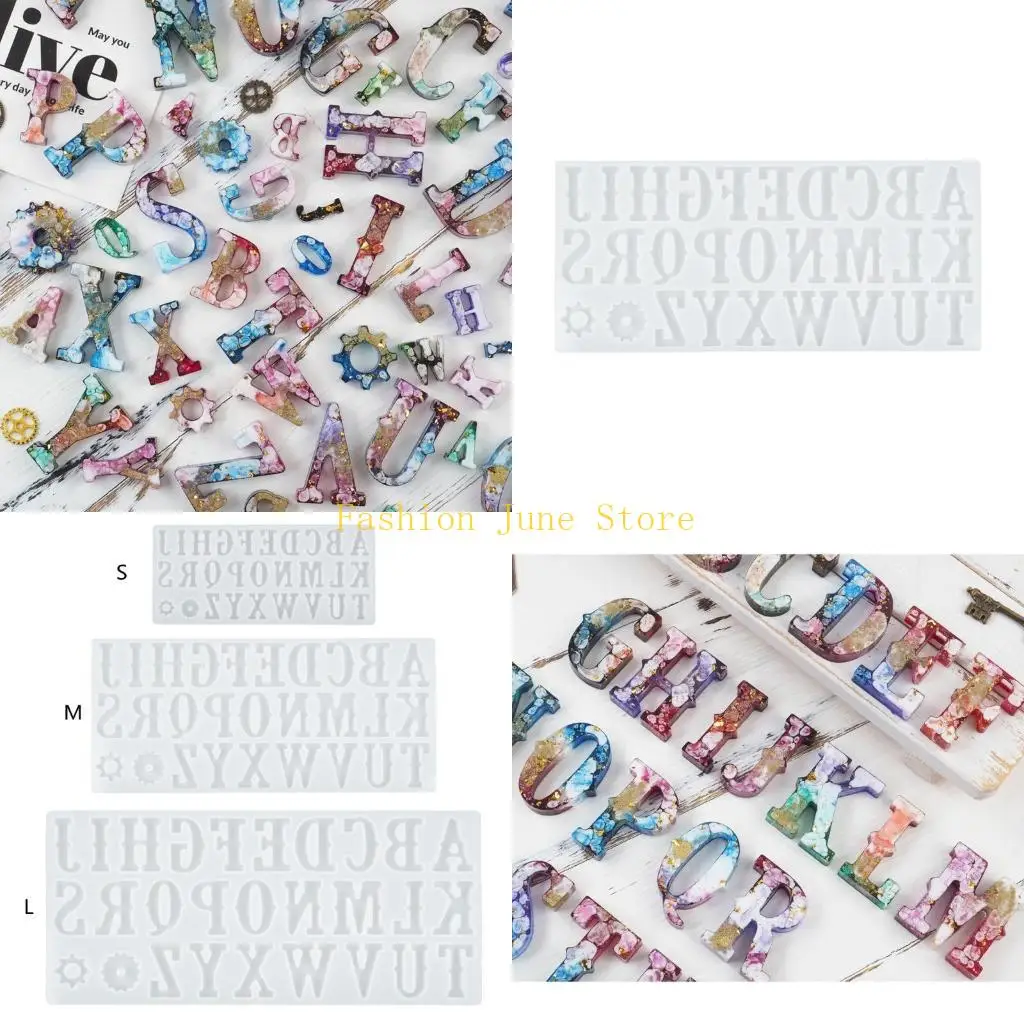 N5KA DIY Large Small English Alphabets Keychain Mold Epoxy Pendant Jewelry