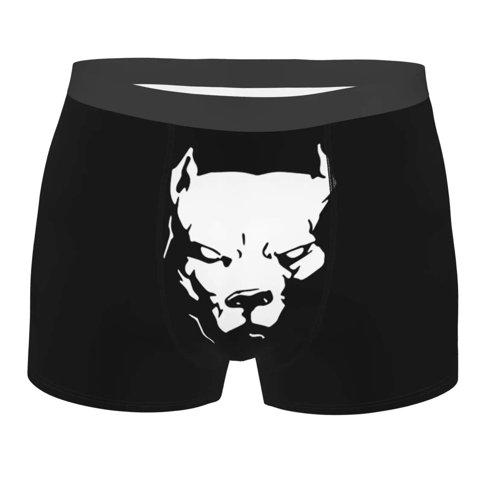 Pit Bull Dog Pattern Print Men's Breathable Boxer Briefs Comfort Soft Stretch Underwear Trunks with Bulge Pouch for Men Boys