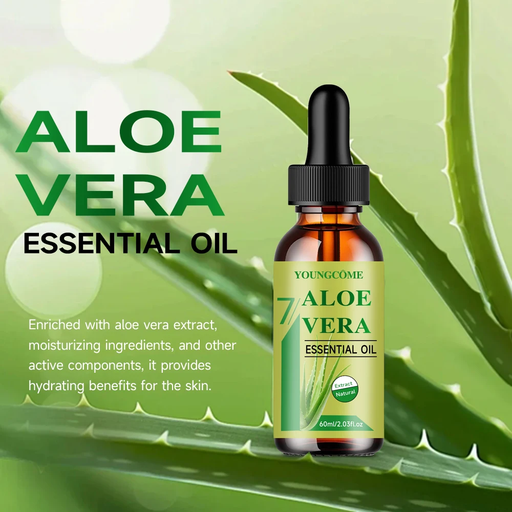 Organic Aloe Vera Essential Oil Great for Hydrating, Strengthening & Nourishing Hair Growth & Sunburn Relief  For Skin and Hair