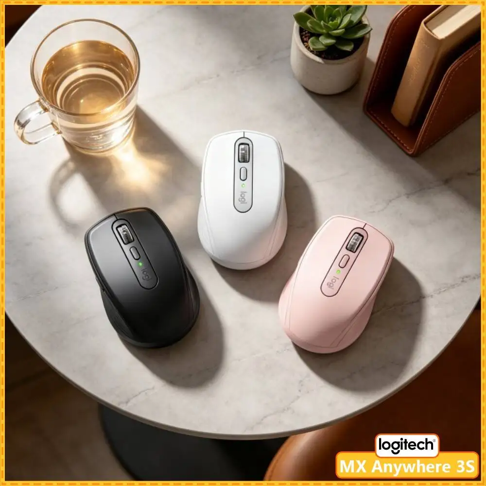 High-Precision MX Anywhere 3S - 8K DPI, 3-Device Bluetooth, Silent Click, Ideal for Vape Fair Signing & On-site Work