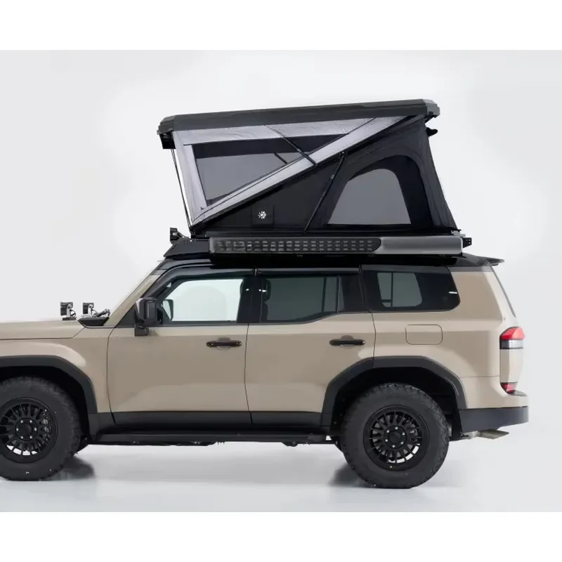 130/155cm Large Space ABS Shell Z Type Car Tent Light Weight Roof Top Tent with Inflatable Mattress