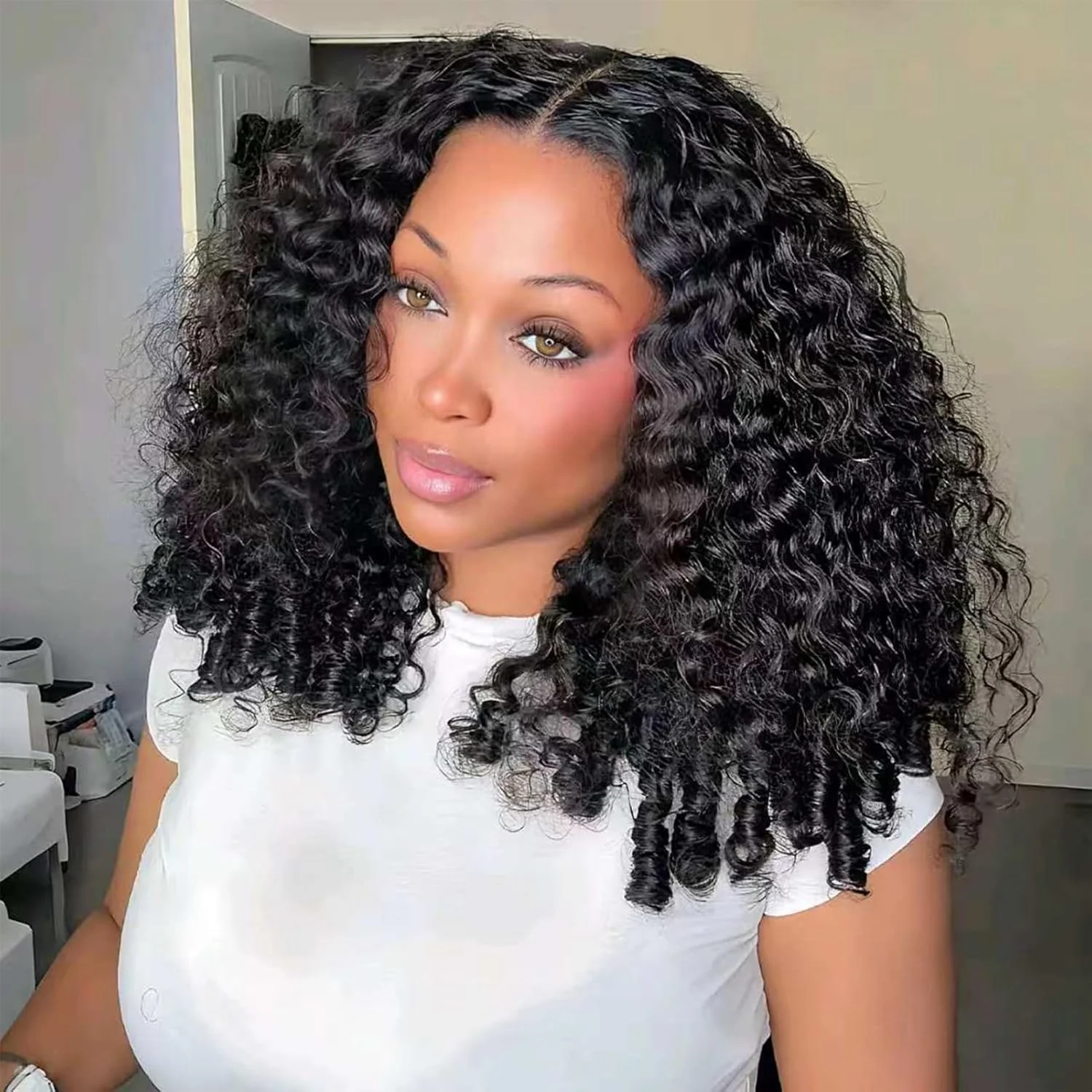 220% Burmese Curly 13x6 Transparent Lace Front Wig Vietnamese Raw Hair Human Hair Wigs Bouncy Curly Deep Curly Lace Frontal Wig