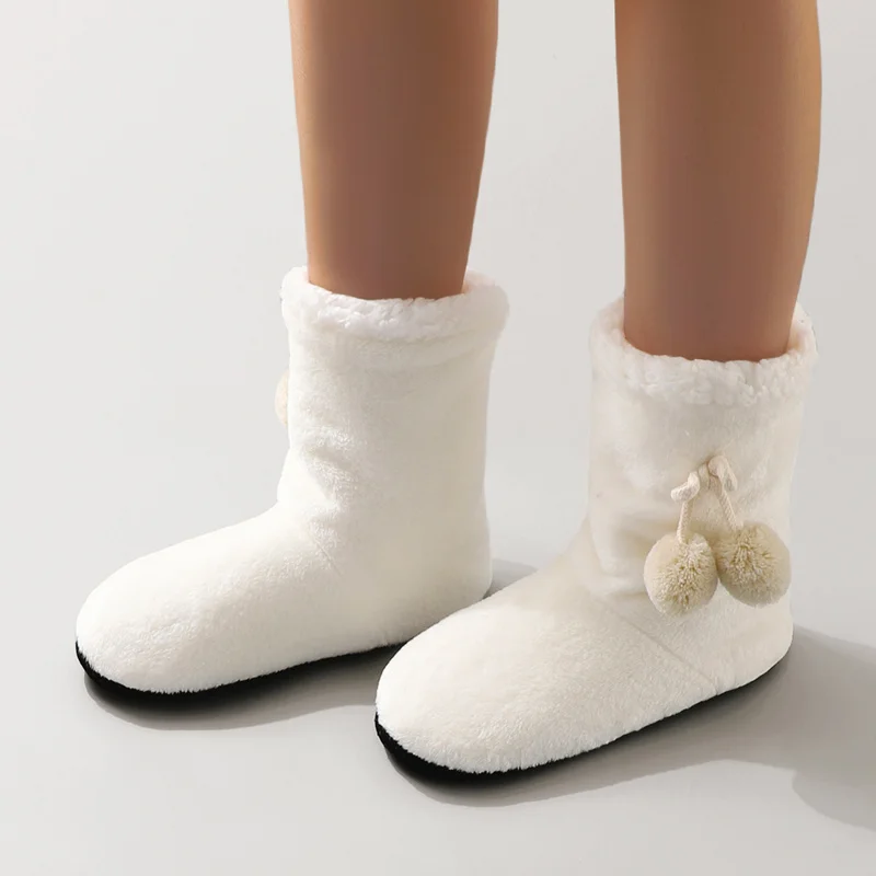 Autumn and Winter Thickened Warm Shoes, Soft-Soled Floor Boots, Men's and Women's Sock Sets, Indoor Cotton Shoes, Early Educatio